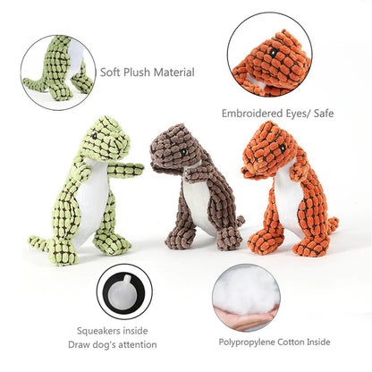 Chew-Proof Dinosaur Interactive Dog Toy