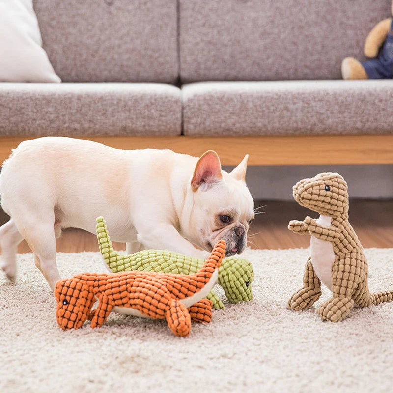 Chew-Proof Dinosaur Interactive Dog Toy