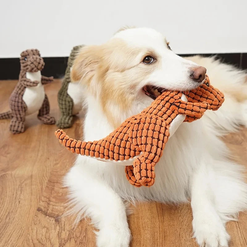 Chew-Proof Dinosaur Interactive Dog Toy